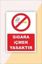 karbonsoft İş Güvenliği Uyarı Levhası Sigara İçmek Yasaktır  (15 x 20 cm) - 1