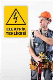 karbonsoft İş Güvenliği Uyarı Levhası Elektrik Tehlikesi - 2