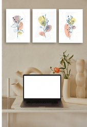 karbonsoft Dekoratif 3 parçalı MDf ahşap tablo - 1