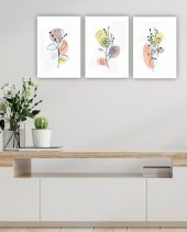 karbonsoft Dekoratif 3 parçalı MDf ahşap tablo - 2