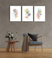 karbonsoft Dekoratif 3 parçalı MDf ahşap tablo - 4