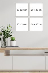 karbonsoft Ahşap 4lü Bohem Tarzı Çerçeve Görünümlü Bohe Retro Art Tablo Seti - 2