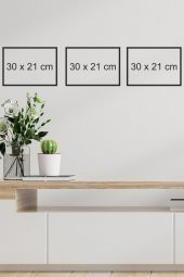 karbonsoft Dekoratif 3 parçalı dizayn Mdf ahşap tablo - 6