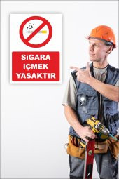 karbonsoft İş Güvenliği Uyarı Levhası Sigara İçmek Yasaktır (33 x 42 cm) - 1