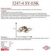Eray Aydınlatma 4 lü Opal Camlı Eskitme Avize - 3