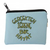 MAVİ GERÇEKTEN İĞRENÇ BİR HAYAT TASARIM SÜET BOZUK PARA CÜZDANI - 1