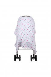 Sevi Bebe Müslin Bebek Arabası Örtüsü Yıldız Yağmuru Pembe - 1