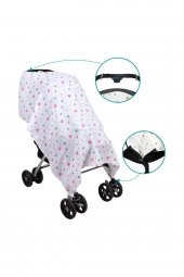Sevi Bebe Müslin Bebek Arabası Örtüsü Yıldız Yağmuru Pembe - 2
