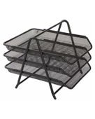 Kraf Perfore Evrak Rafı 3lü Siyah Metal - 1