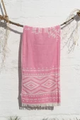 %100 Pamuklu 90x180 Peştemal Plaj Havlusu Etnik Desen Jakarlı thumbnail 12