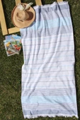 Outlet %100 Pamuk Çizgili 90x180 Plaj Havlusu thumbnail 2
