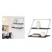 32407ES MODERN ASKILI YÜKSEK KALİTE İKİLİ RAF 32X61X53CM - 1