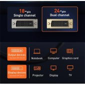 Baseus Enjoyment Series DVI to DVI HDTV Projeksiyon Kablo 3 mt CAKSX-S0G - 6