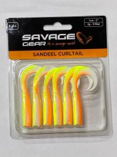 Savage Gear LB Sandeel Curltail 7cm Lemon Back 6 Adet - 1