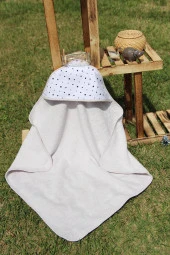 %100 Pamuk Yıldız Desenli 75x75 Bebek Kundak - 2