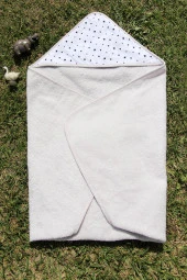 %100 Pamuk Yıldız Desenli 75x75 Bebek Kundak - 3