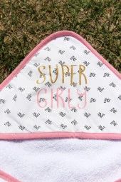 Super Girl Nakışlı 75x75 Bebek Kundak thumbnail 4