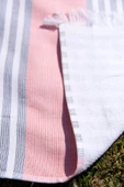 %100 Pamuk 90x175 Çizgili Püsküllü Plaj Havlusu thumbnail 2