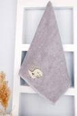 %100 Pamuk 50x90 Gri Nakışlı El / Yüz Havlusu thumbnail 1