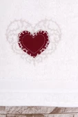 %100 Pamuk 50x90 Kalp Nakışlı Havlu - 4
