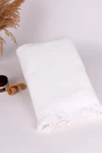 %100 Pamuk 75x140 Beyaz Banyo Havlusu thumbnail 1