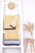 %100 Pamuk Mozaik Desen 70x140 Banyo Havlusu - 1