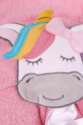 %100 Pamuk Unicorn Nakışlı 70x130 Panço thumbnail 4
