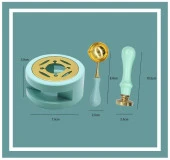 Davetiye Mum Mühürü Uygulama Seti Su Yeşili Renk 337 Zeytin Dalı - 2