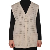 Kadın Krem Merserize Yelek - 2