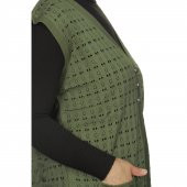 Fresh&Moda Kadın Haki Yeşil Merserize Yelek - 3