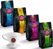 Anisah Coffee Dünya Filtre Kahve Seti 4 x 250 Gram  Seramik Demleme Fincanı V60 - 1