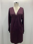 Kadın Vizon Uzun Düğmeli Cepli Anne Penye Hırka thumbnail 9