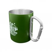 Karabina Saplı Paslanmaz Çelik Kupa Bardak - Orcamp - Yeşil (OUT-1850) - 3