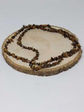 Delikli Kaplan Gözü Taşı Minik Boy 4-6mm Aralığı Şekilsiz Taşlar 50 adet thumbnail 2