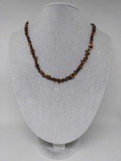 Kaplan Gözü Taşı Minik Boy 4-6mm Aralığı Şekilsiz 1000 Ayar Gümüş İpli Kolye thumbnail 1