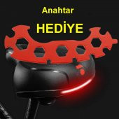 Bisiklet Selesi ANAHTAR HEDİYELİ Su Geçirmez Bisiklet Oturağı Reflektörlü Yumuşak Ortası Kapalı Sele - 2