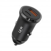 LinkTech C485e 20W PD Type-C + USB Araç Şarj Cihazı + Lightning Kablo Set Siyah - 2