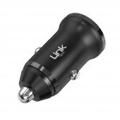 LinkTech C482e 12W 2x USB + Lightning USB Kablo Araç İçi Şarj Aleti Set Siyah - 3