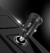 LinkTech C482e 12W 2x USB + Lightning USB Kablo Araç İçi Şarj Aleti Set Siyah - 4