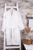%100 Pamuk  Krem Sim Detaylı Kimono Sabahlık thumbnail 1
