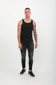 Erkek Skinny Fit Yırtık Detaylı Jean Siyah - 3