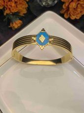 Aksesuar Çarşısı Firuze Taşlı Çelik Kelepçe thumbnail 1