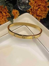 Aksesuar Çarşısı Cartier Model Taşlı Gold Kelepçe - 2