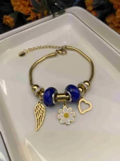 Aksesuar Çarşısı  Papatya Tasarımlı Gold Charm Bileklik - 1