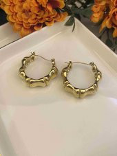 Aksesuar Çarşısı Kemik Model Halka Çelik Küpe thumbnail 1