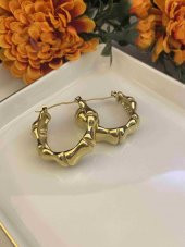 Aksesuar Çarşısı Kemik Model Halka Çelik Küpe thumbnail 2