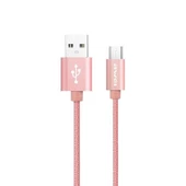 Awei Micro USB Hızlı Şarj ve USB Kablo Metal Örgü 1mt CL-30 RoseGold - 1