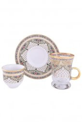 Gordion M04679 18 Parça Kulplu Çay-Mıra Takımı Zarif - 1