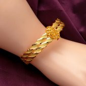 Modern Tuğralı Kesik Burma Altın Bilezik thumbnail 2