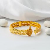 Modern Tuğralı Kesik Burma Altın Bilezik thumbnail 3